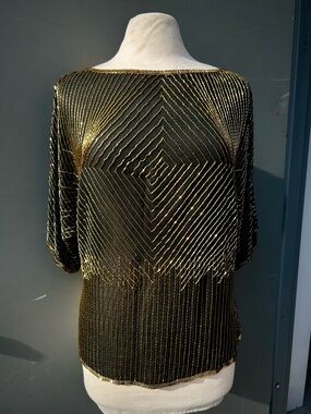 Vintage Hand-Beaded Blouse